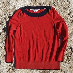 Boden Red and Black Crew Neck Sweater